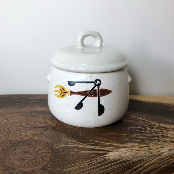 Westbend Ceramic Jam Jar or Sugar Bowl Mid Century